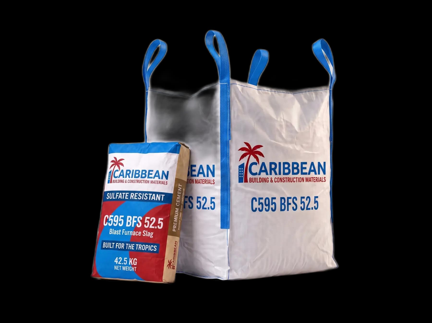 CEM II/B-S 52.5 N 42.5 kg bag beside 1.5 MT FIBC