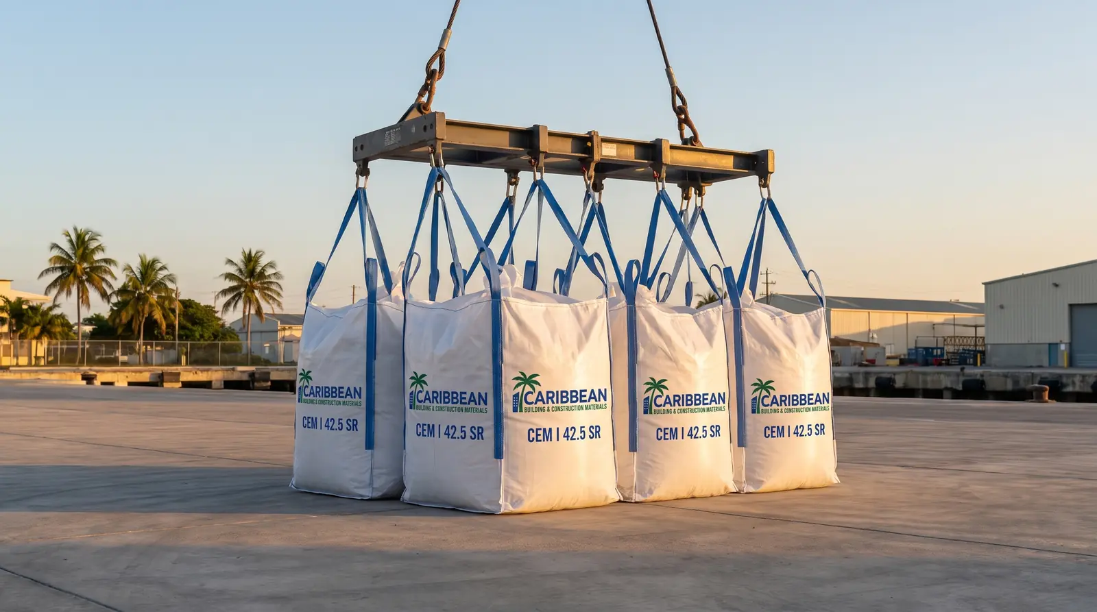 CEM I 42.5 N-SR 5 cement staged for port handling