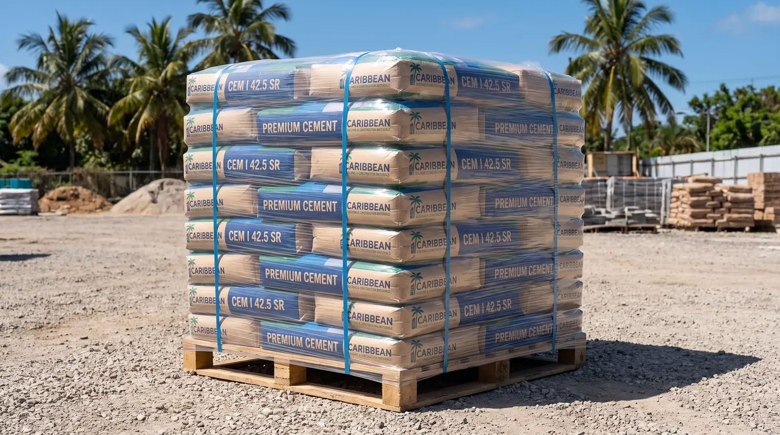 CEM I 42.5 N-SR 5 cement at a clean receiving site