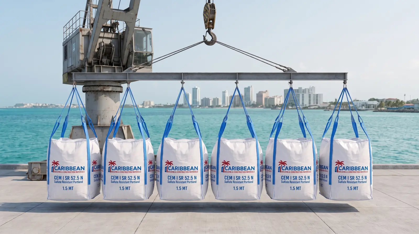 CEM I 52.5 N-SR 3 cement staged for port handling